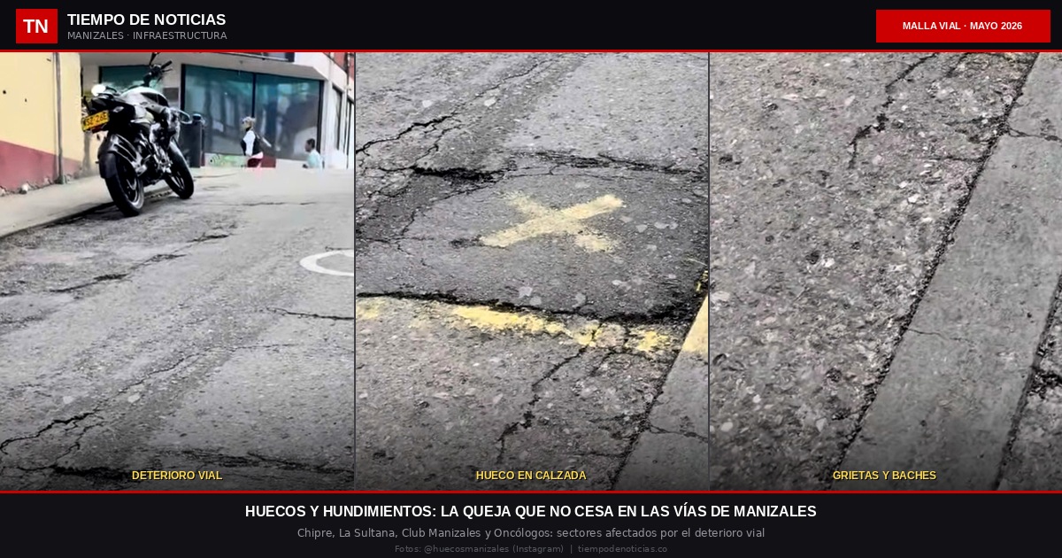 Huecos y hundimientos siguen siendo la queja más frecuente en las vías de Manizales